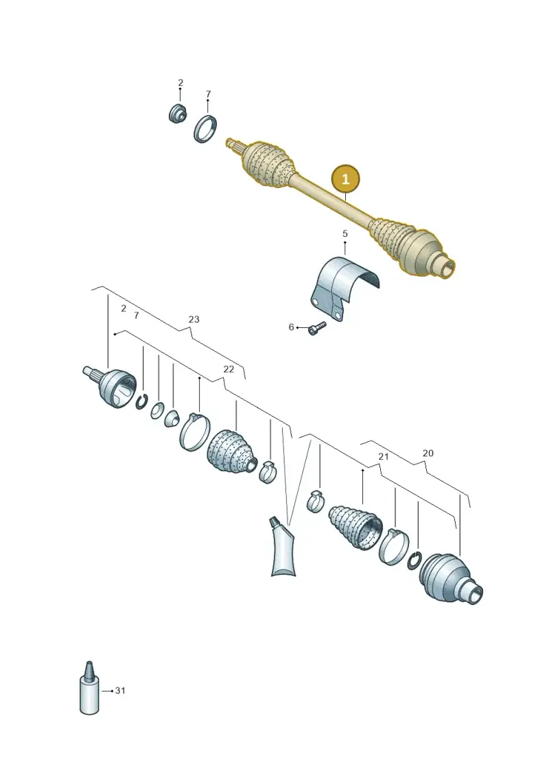 2Q0407272CD — Audi A1 sportback 1.0 (2018-) diagram 792407360, position 1