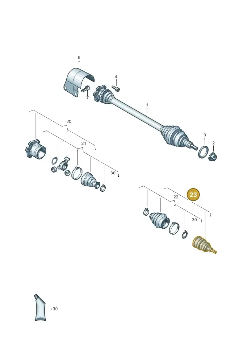 2Q0498099F — Audi A1 sportback 1.0 (2018-) diagram 837407400, position 23