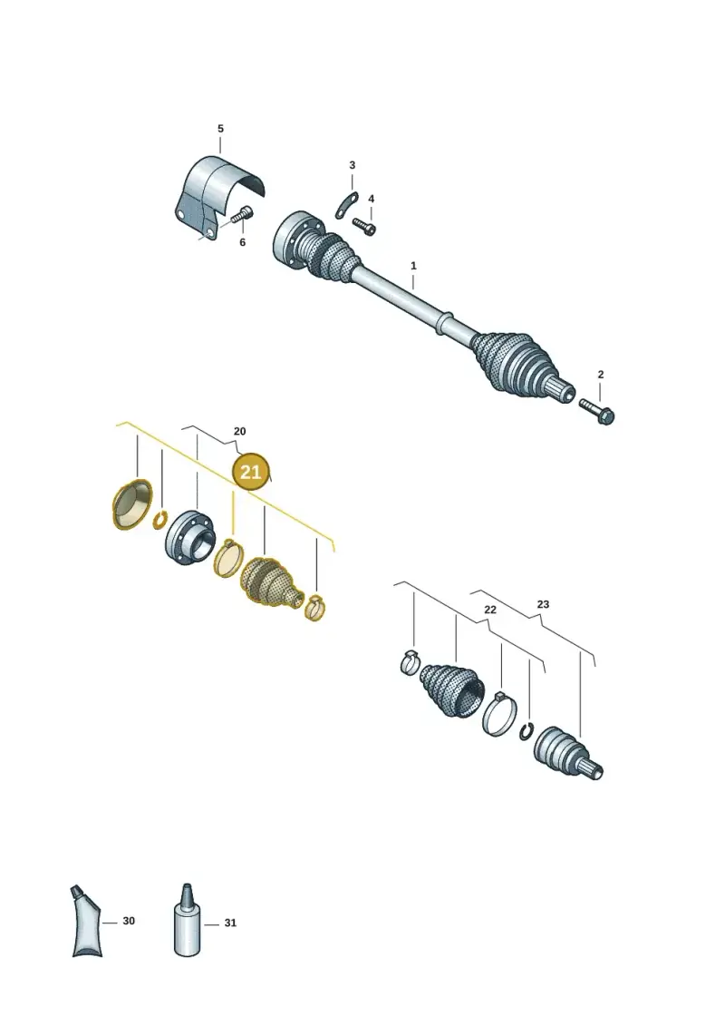 2Q0498201C — Audi A3 Sportback (2019-2021) diagram 5h0407038, position 21