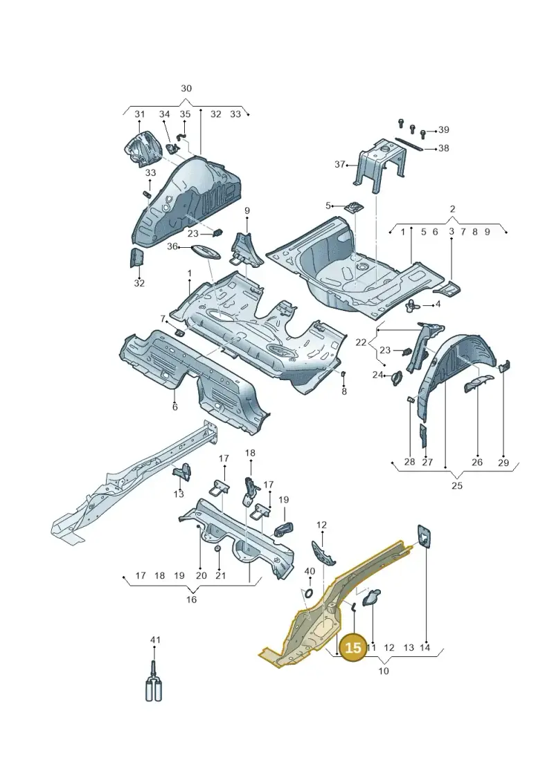 2Q0611794 — Audi A1 sportback 1.0 (2018-) diagram 592803500, position 15