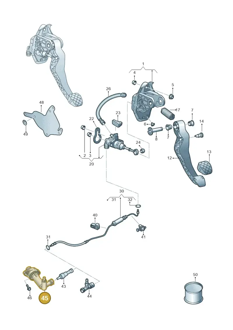2Q0721261D — Audi A1 sportback 1.0 (2018-) diagram 592721250, position 45