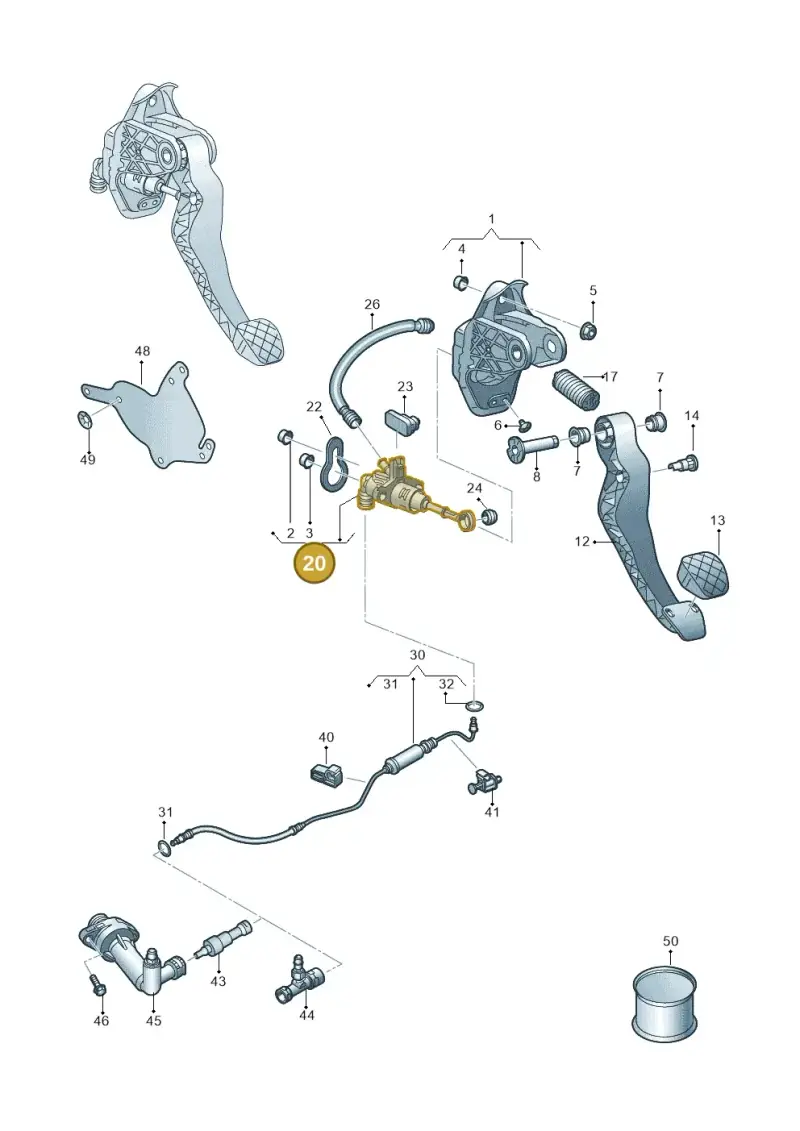2Q0721405 — Audi A1 sportback 1.0 (2018-) diagram 592721250, position 20