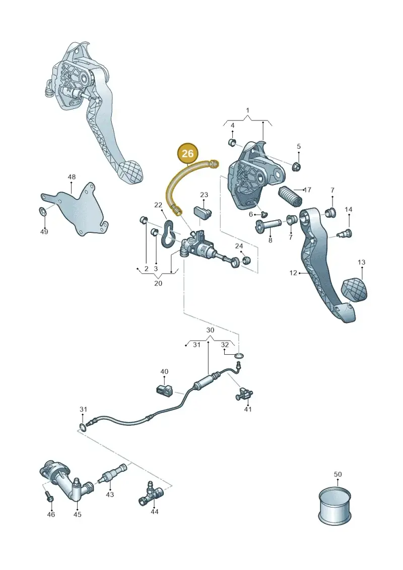 2Q0721453B — Audi A1 sportback 1.0 (2018-) diagram 592721250, position 26