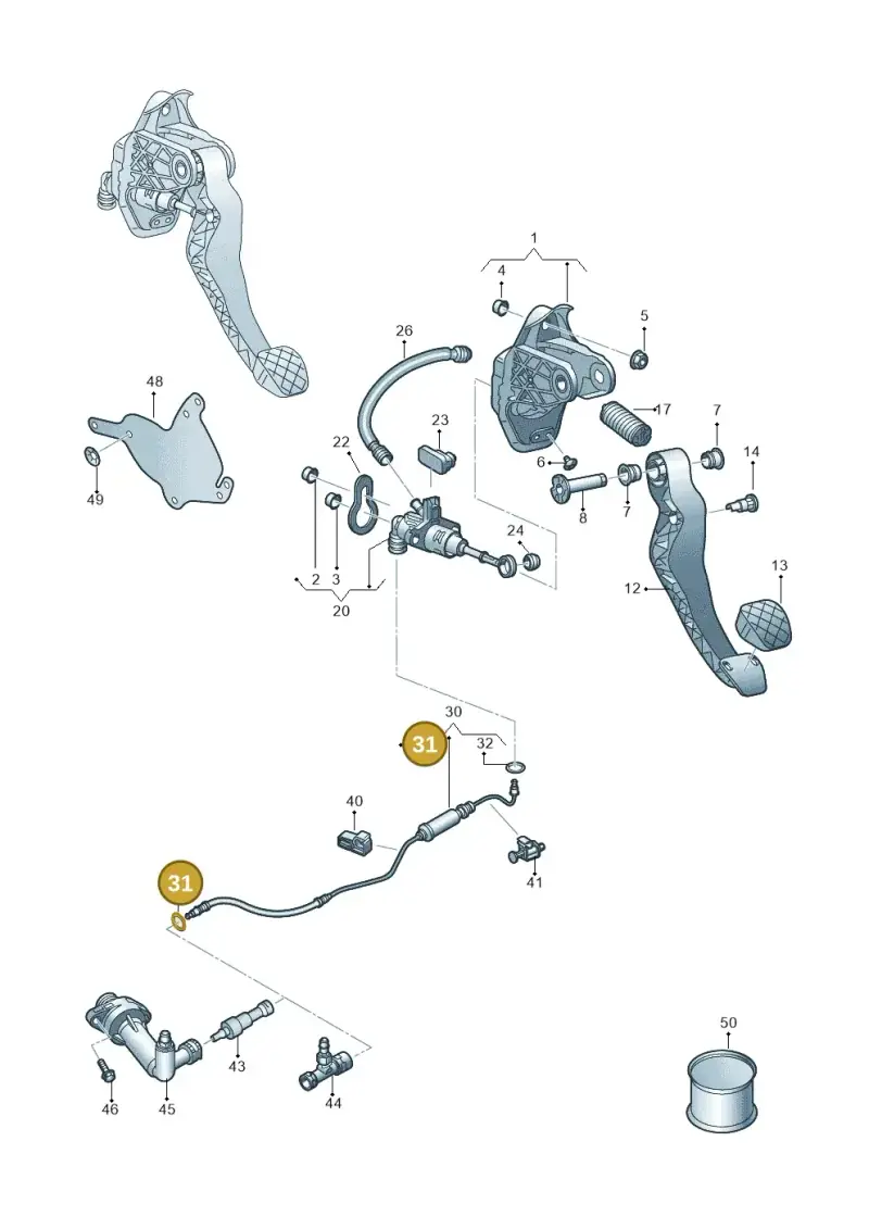 2Q0721741 — Audi A1 sportback 1.0 (2018-) diagram 592721250, position 31