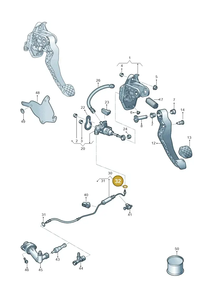 2Q0721741A — Audi A1 sportback 1.0 (2018-) diagram 592721250, position 32
