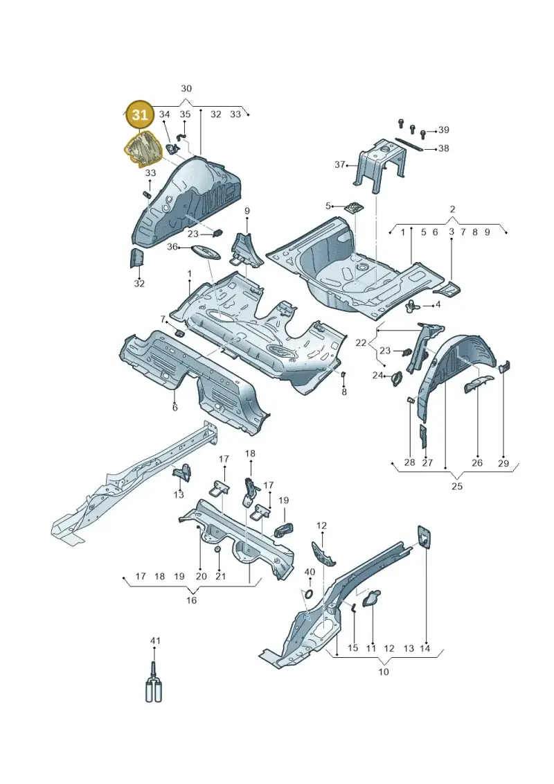 2Q0802192 — Audi A1 sportback 1.0 (2018-) diagram 592803500, position 31