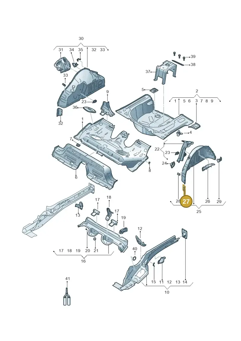 2Q0802397 — Audi A1 sportback 1.0 (2018-) diagram 592803500, position 27