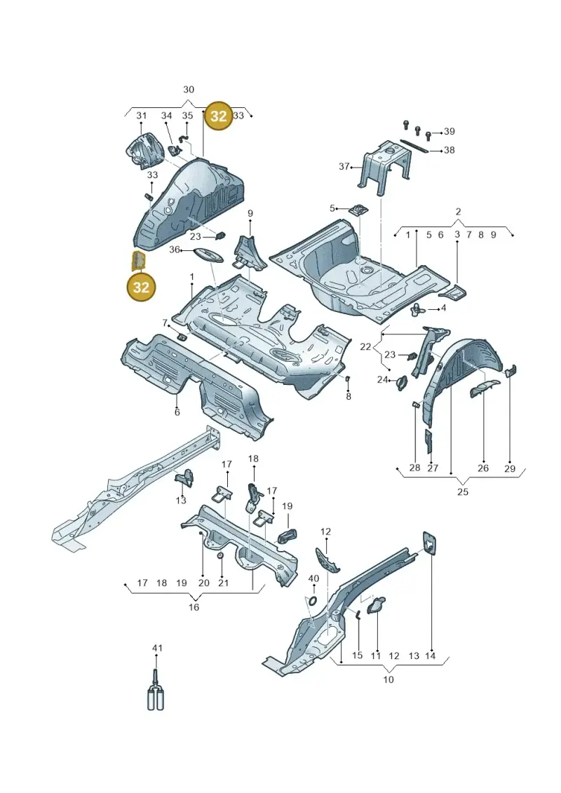 2Q0802398 — Audi A1 sportback 1.0 (2018-) diagram 592803500, position 32