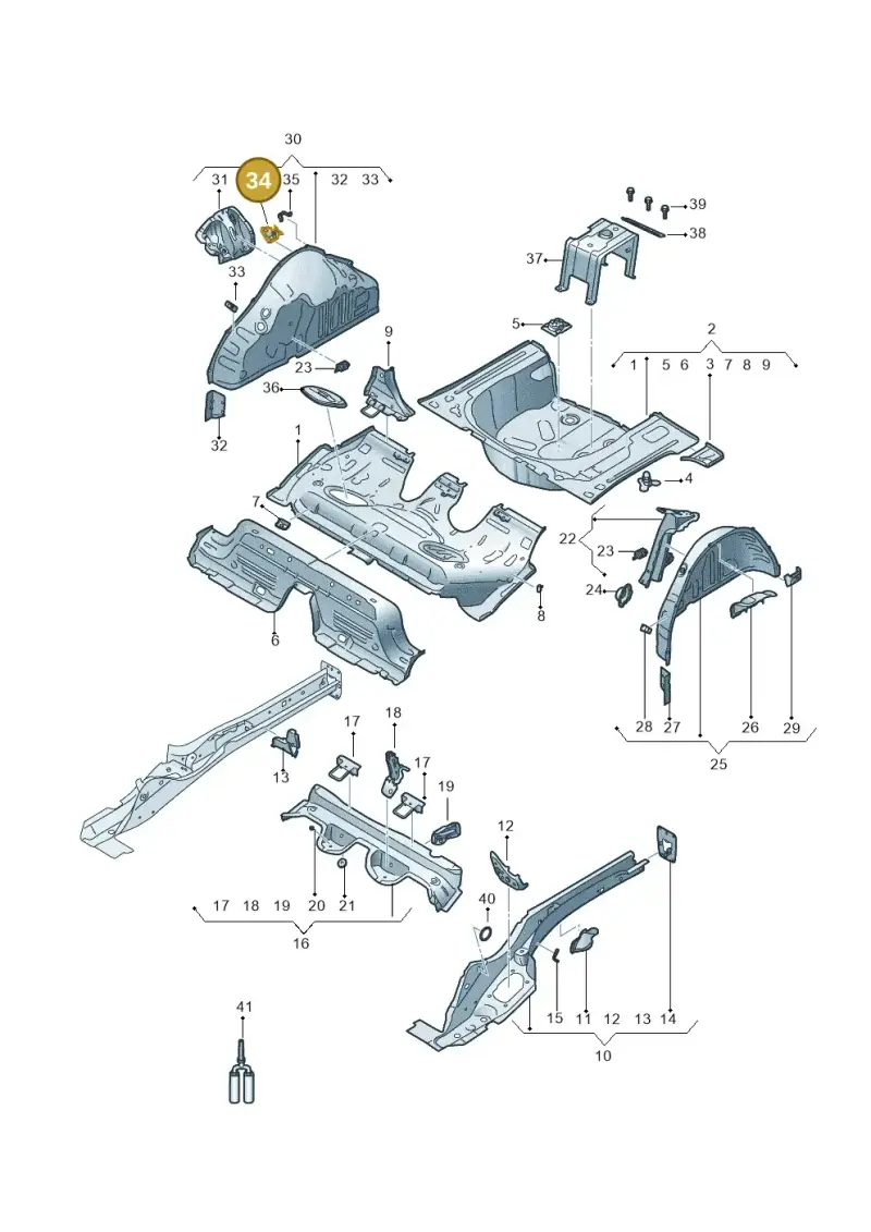 2Q0803262 — Audi A1 sportback 1.0 (2018-) diagram 592803500, position 34