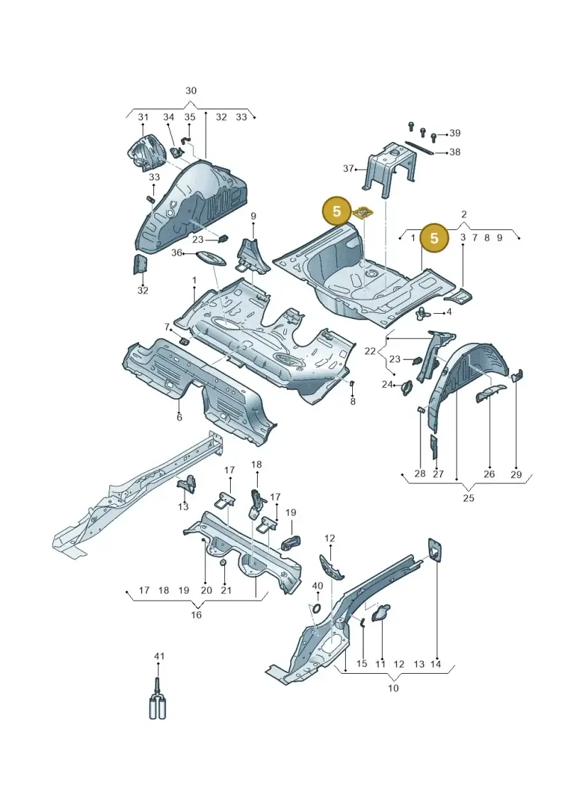 2Q0803274A — Audi A1 sportback 1.0 (2018-) diagram 592803500, position 5