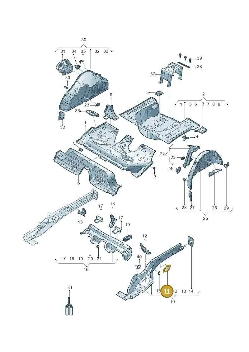 2Q0803458 — Audi A1 sportback 1.0 (2018-) diagram 592803500, position 11