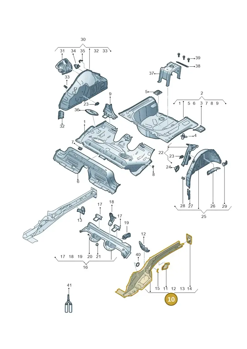 2Q0803501 — Audi A1 sportback 1.0 (2018-) diagram 592803500, position 10