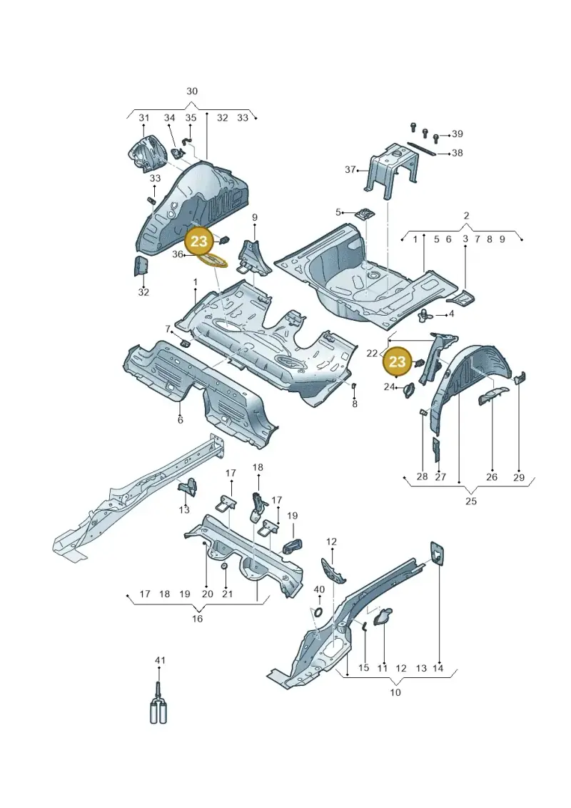 2Q0803849 — Audi A1 sportback 1.0 (2018-) diagram 592803500, position 23