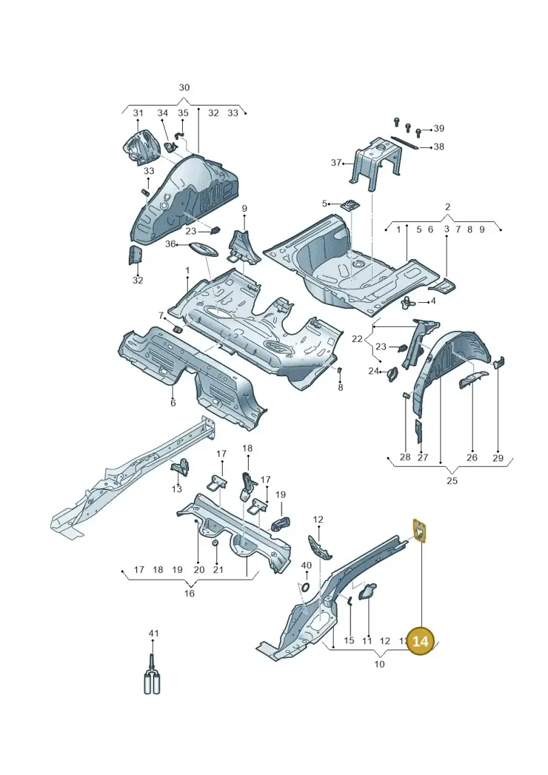 2Q0804474 — Audi A1 sportback 1.0 (2018-) diagram 592803500, position 14
