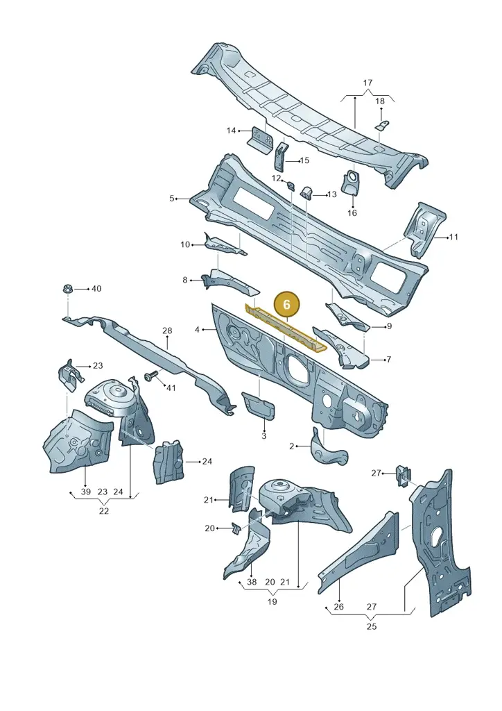 2Q0805277 — Audi A1 sportback 1.0 (2018-) diagram 592805500, position 6