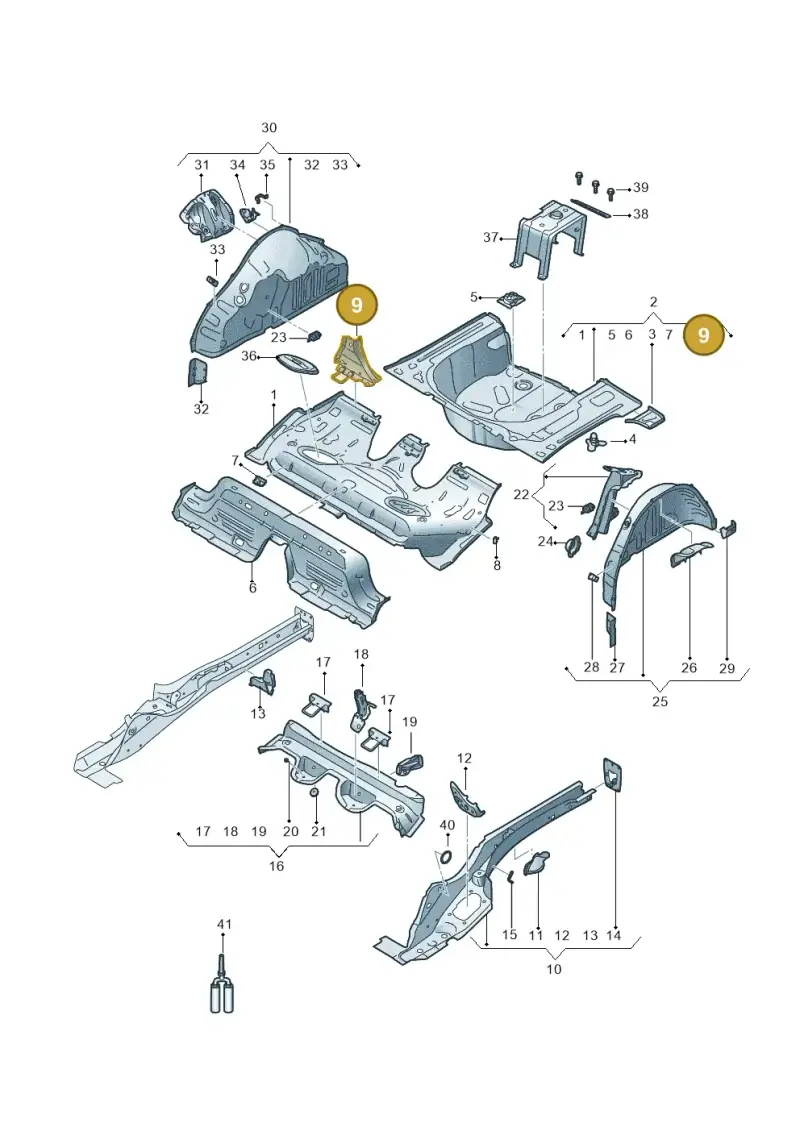 2Q0813174 — Audi A1 sportback 1.0 (2018-) diagram 592803500, position 9