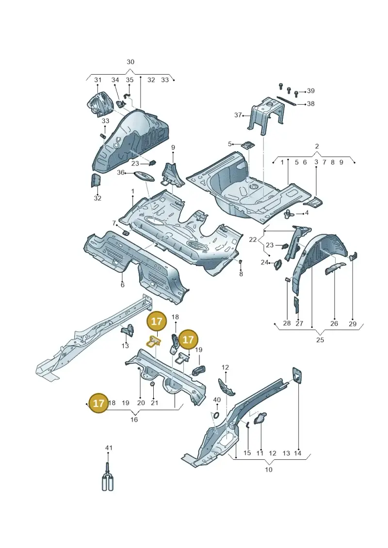 2Q0813545 — Audi A1 sportback 1.0 (2018-) diagram 592803500, position 17