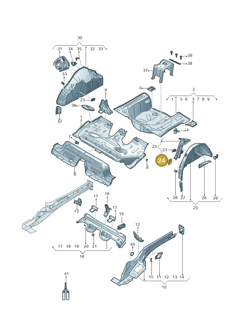 2Q0813721C — Audi A1 sportback 1.0 (2018-) diagram 592803500, position 24
