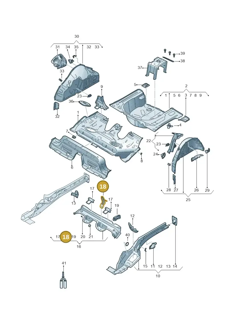 2Q0886187 — Audi A1 sportback 1.0 (2018-) diagram 592803500, position 18
