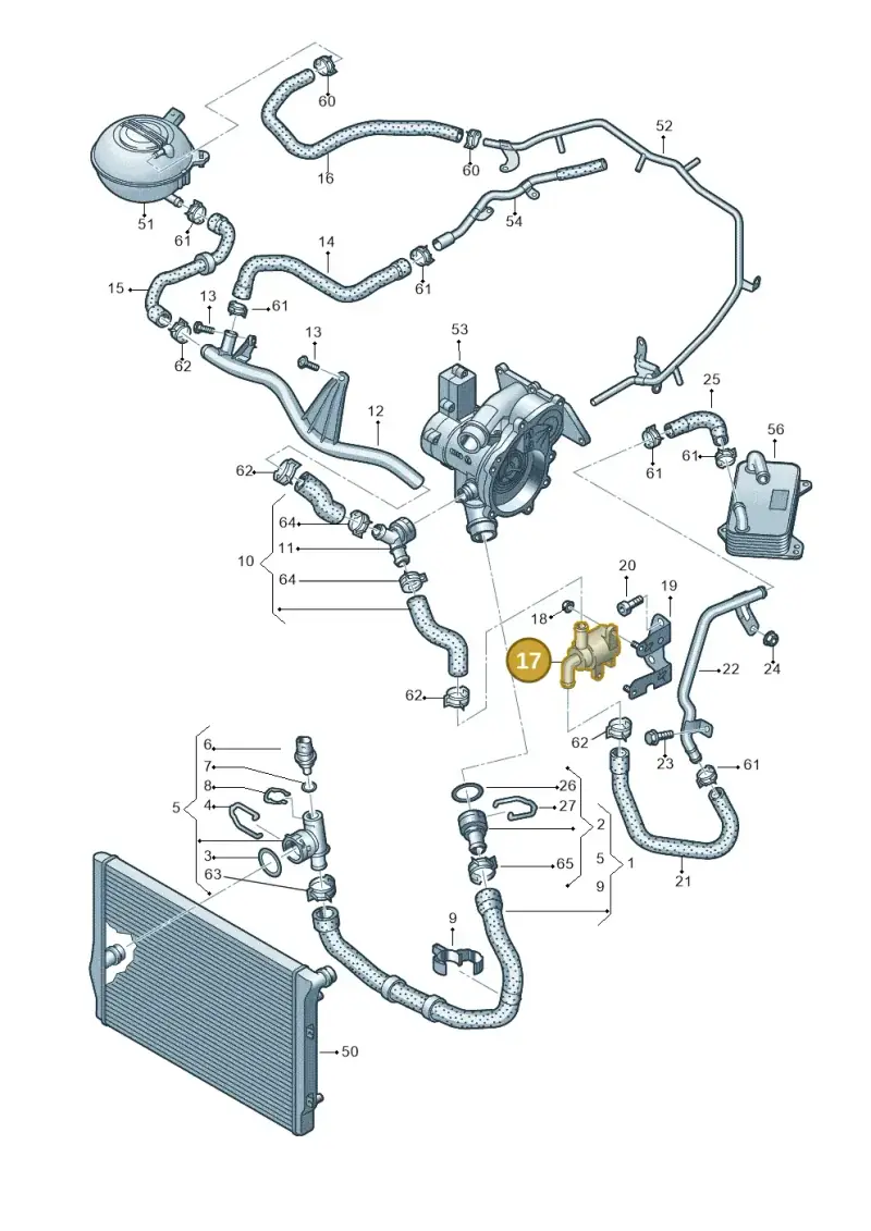 2Q0965567B — Audi A3 Limousine 2.0 (2017-2021) diagram 890121230, position 17
