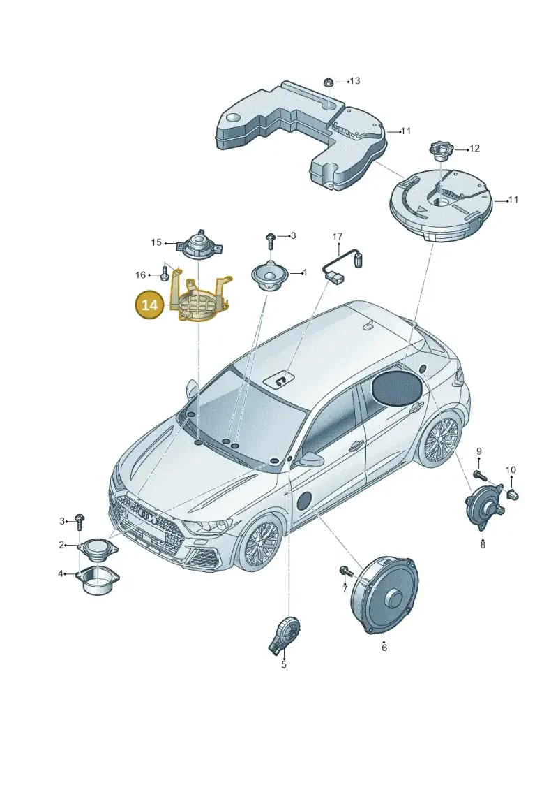 2Q0971846 — Audi A1 sportback 1.0 (2018-) diagram 592035350, position 14