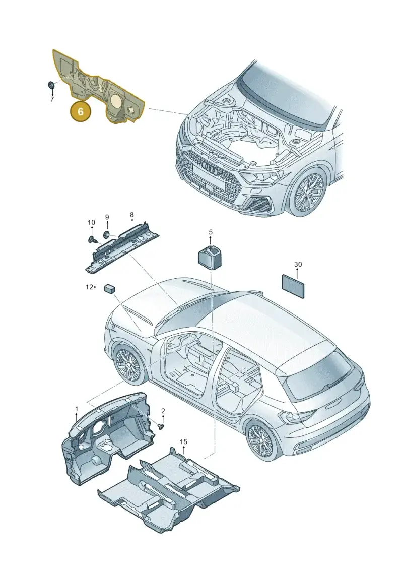 2Q2863353B — Audi A1 sportback 1.0 (2018-) diagram 592863200, position 6