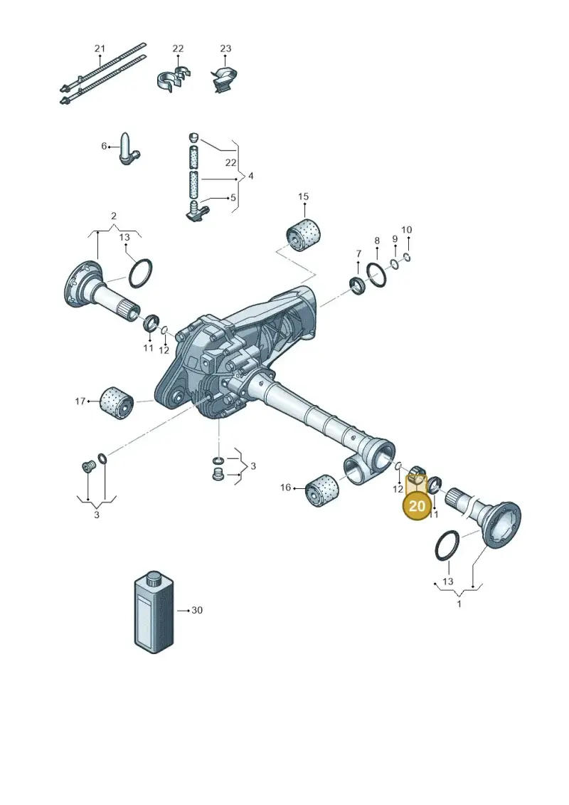 311401301 — Audi Q7 qu. 3.0 TDI (2009-2015) diagram 693409030, position 20