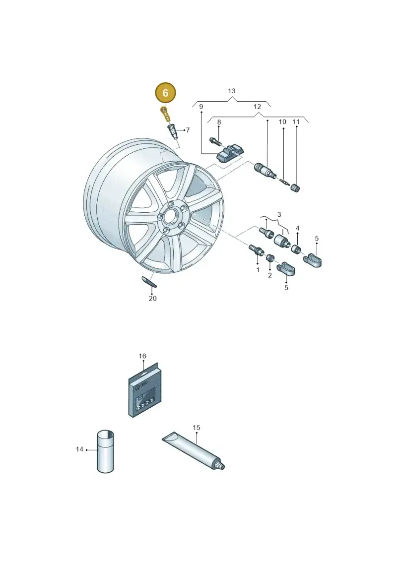 311601361 — Audi Q6 e-tron (2023-) diagram 838601200, position 6