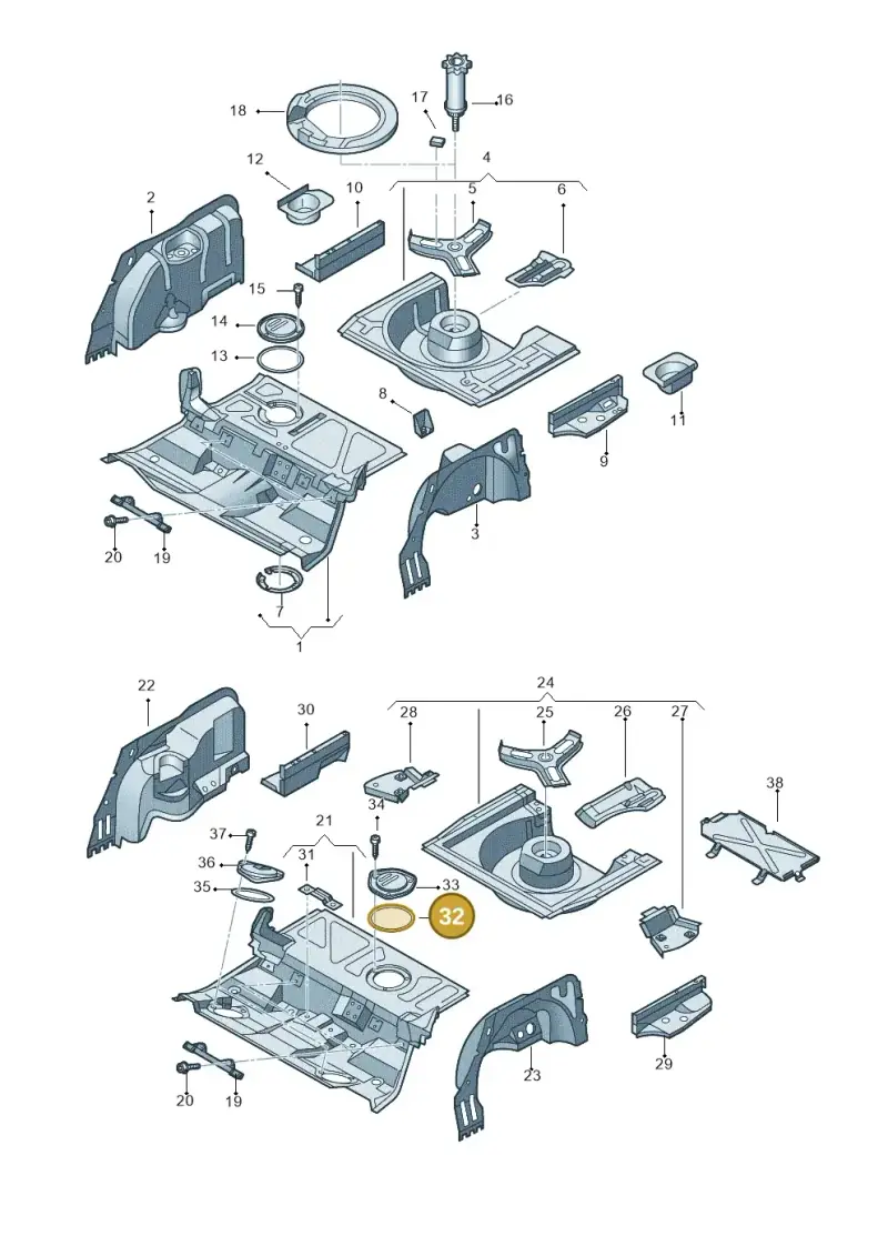 321803963 — Audi RS6 qu. (2003-2004) diagram 260803700, position 32