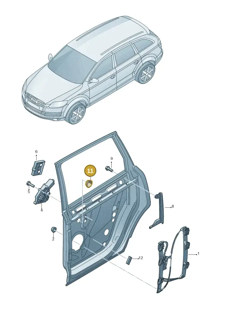 357971908 — Audi Q7 qu. 3.0 TDI (2009-2015) diagram 493839600, position 11