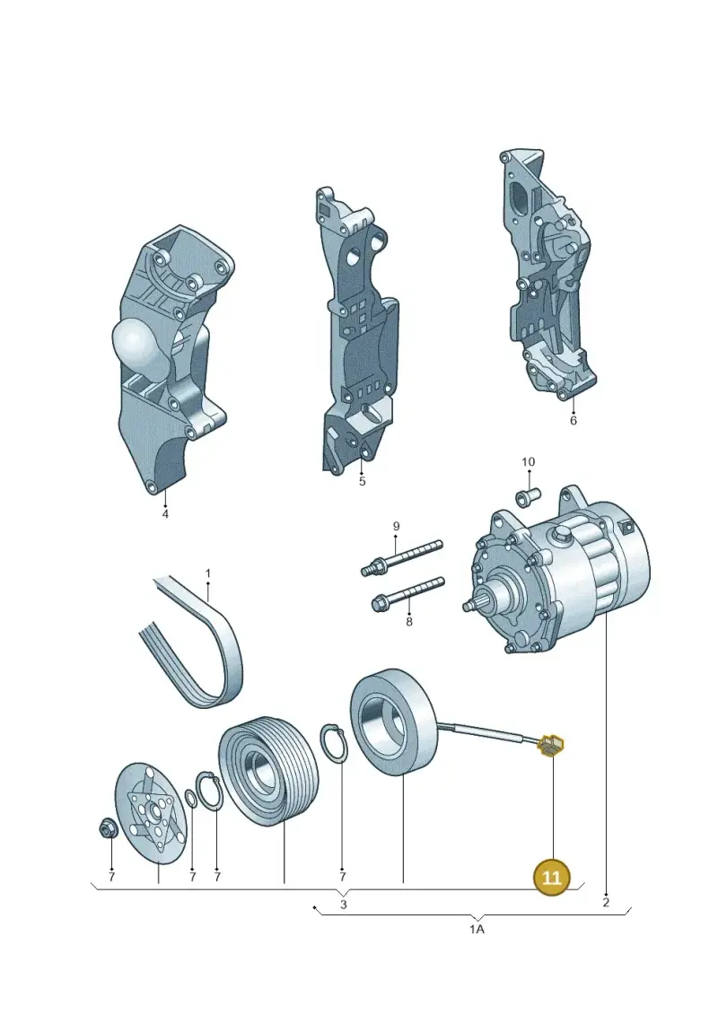 357972762 — Audi A3/S3/QUATTRO (2000-2003) diagram 194260130, position 11