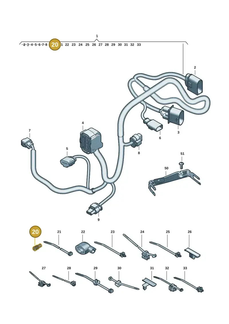 357972842 — Audi A5 Limo 2.0 (2024-) diagram 8wk972810, position 20