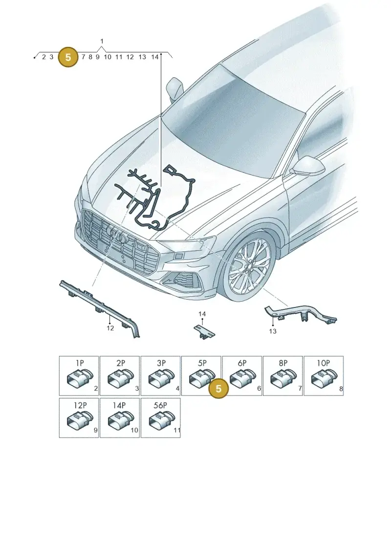 3AA973705 — Audi Q8 Quattro 3,0 (2018-) diagram 429971460, position 5