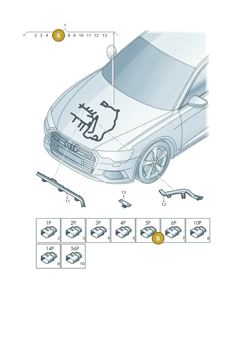 3AA973705 — Audi A6 2.0 (2018-) diagram 430971460, position 6