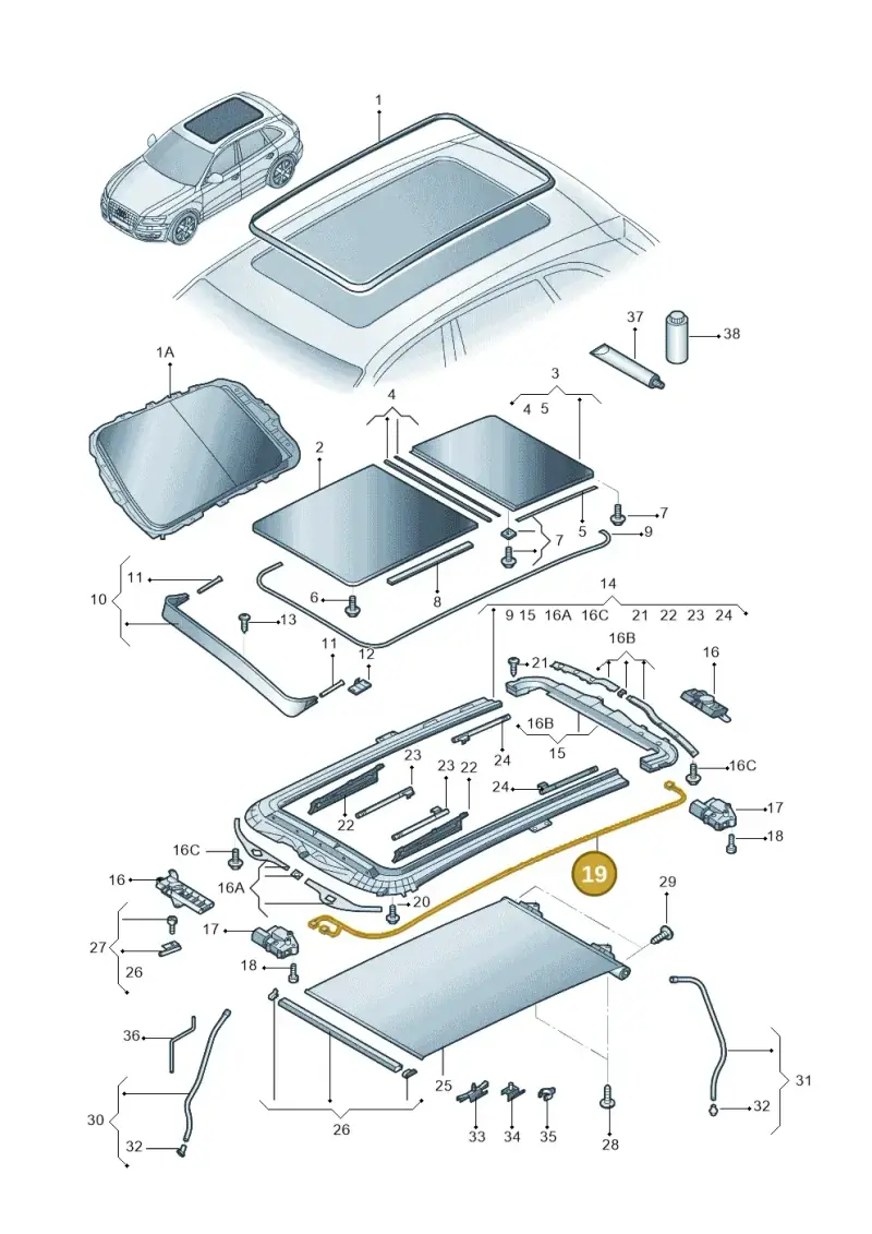 3AF971648 — Audi Q5 qu. 2.0 (2009-2018) diagram 687877000, position 19