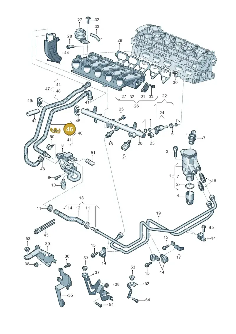 3B0133687A — Audi RS3 Sportback (2015-2016) diagram 858133340, position 46