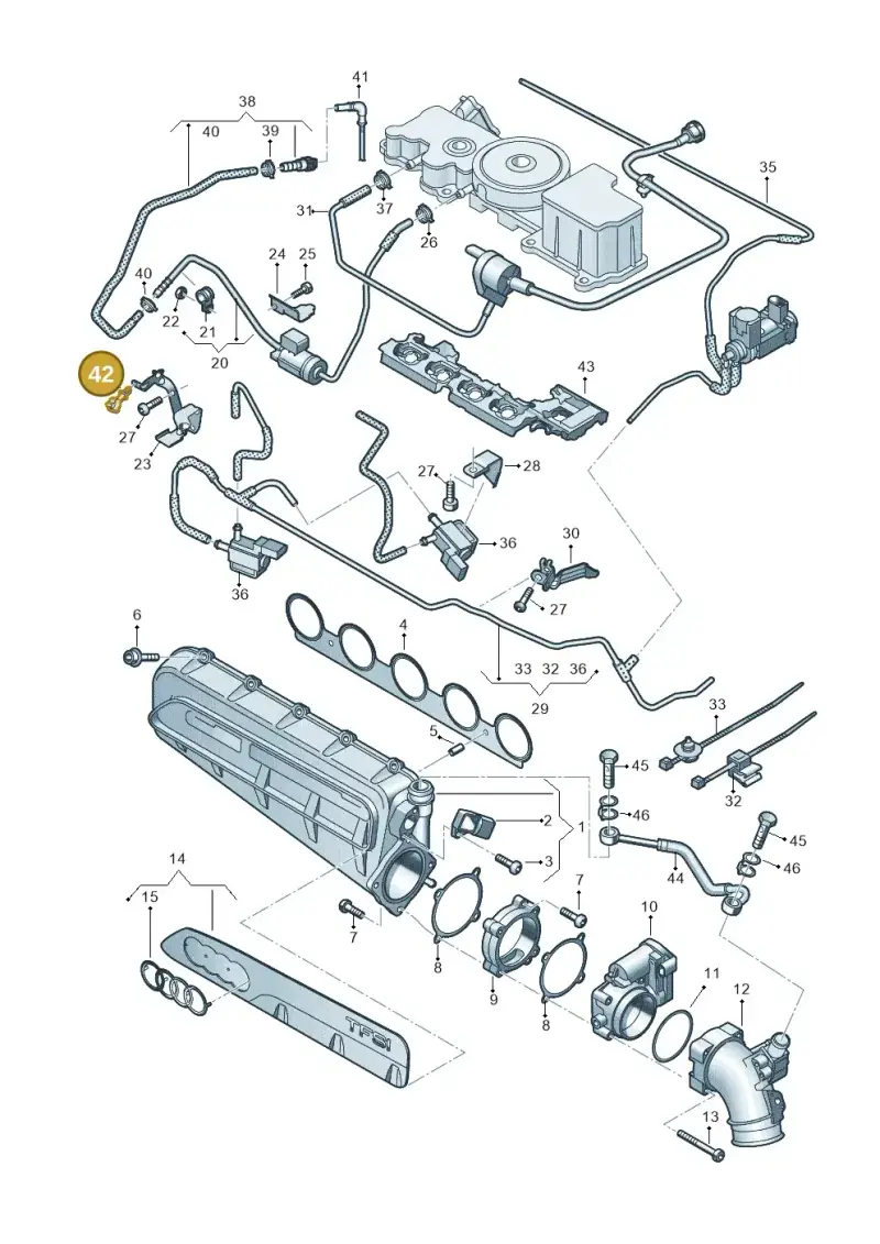 3B0133687A — Audi RSQ3 Sportback (2019-2024) diagram 898133320, position 42