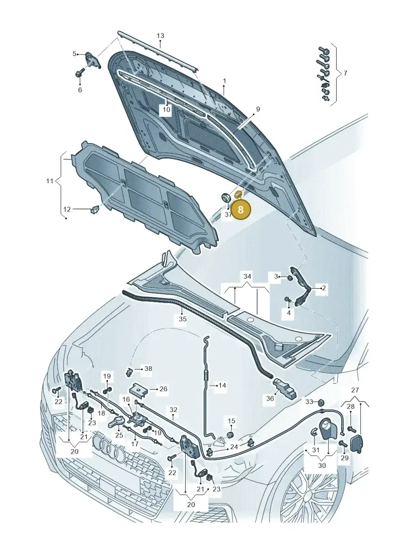 3B0823499E — Audi A1 sportback 1.0 (2018-) diagram 592823000, position 8