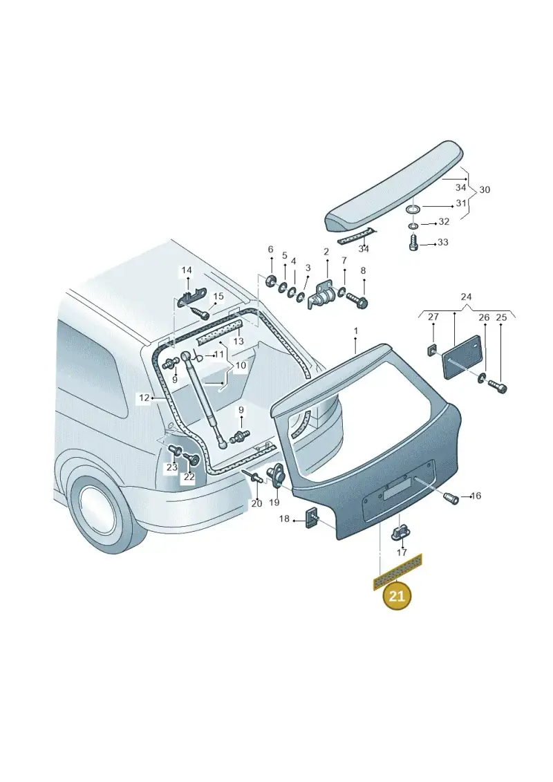 3B0827633C — Audi A3/S3/QUATTRO (2000-2003) diagram 209827200, position 21
