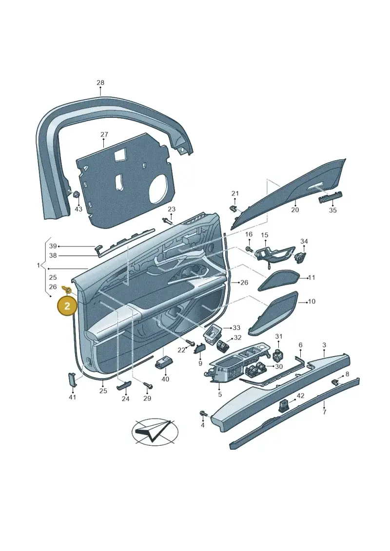 3B0867333 — Audi A8L (2017-2022) diagram 838867011, position 2
