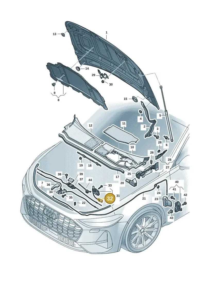 3B0919136A — Audi A5 Limo 2.0 (2024-) diagram 8wk823000, position 32