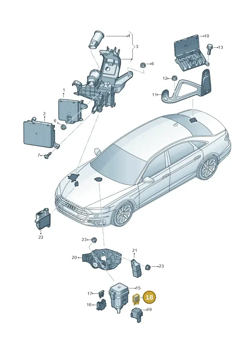 3B0951253 — Audi A8L (2017-2022) diagram 838937200, position 18