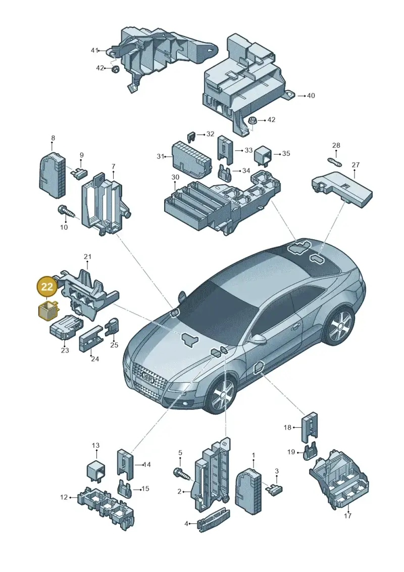 3B0963513 — Audi A5 Sportback (2011-2017) diagram 620937000, position 22