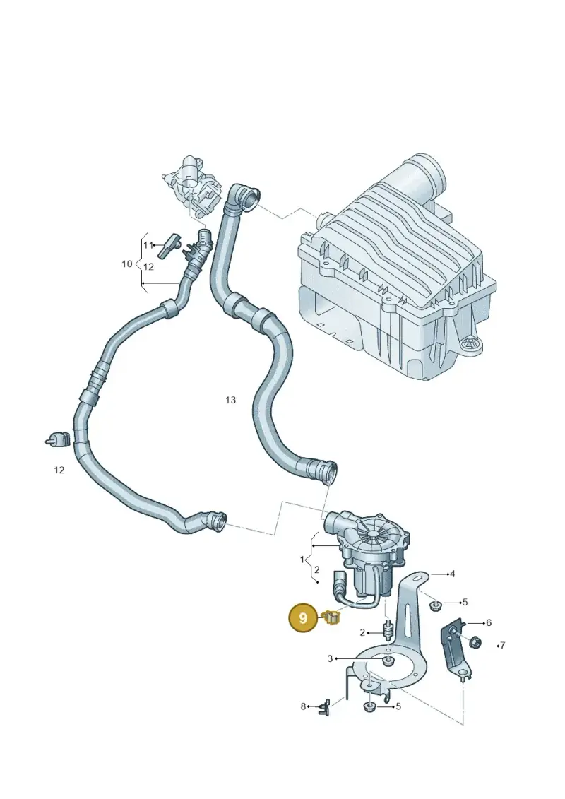 3B0971848B — Audi A3 Sportback (2019-2021) diagram 596131100, position 9