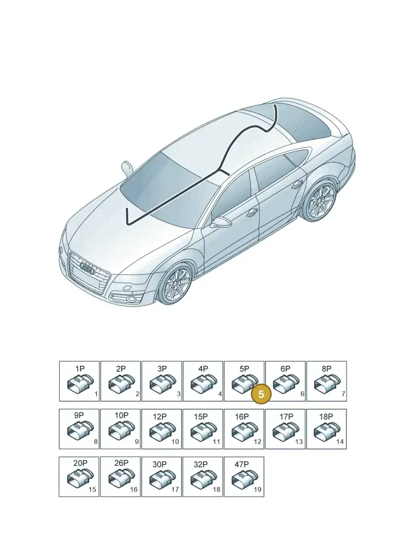 3B0972705 — Audi A7 Sportback (2014-2018) diagram 788971850, position 5