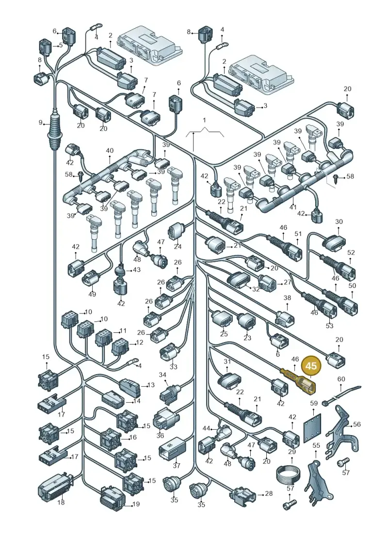 3B0973703G — Audi R8 qu. 5.2 (2012-2015) diagram 618971600, position 45