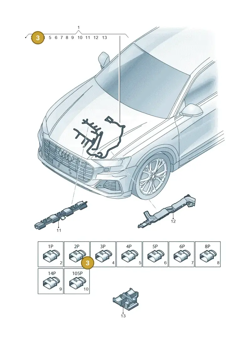 3B0973722A — Audi Q8 Quattro 3,0 (2018-) diagram 429971110, position 3