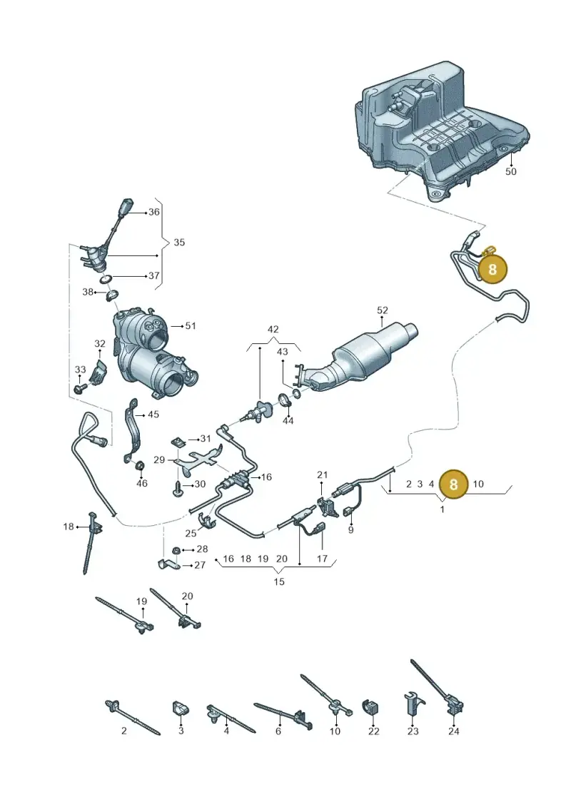 3B0973722A — Audi A6 2.0 (2018-) diagram 430201520, position 8