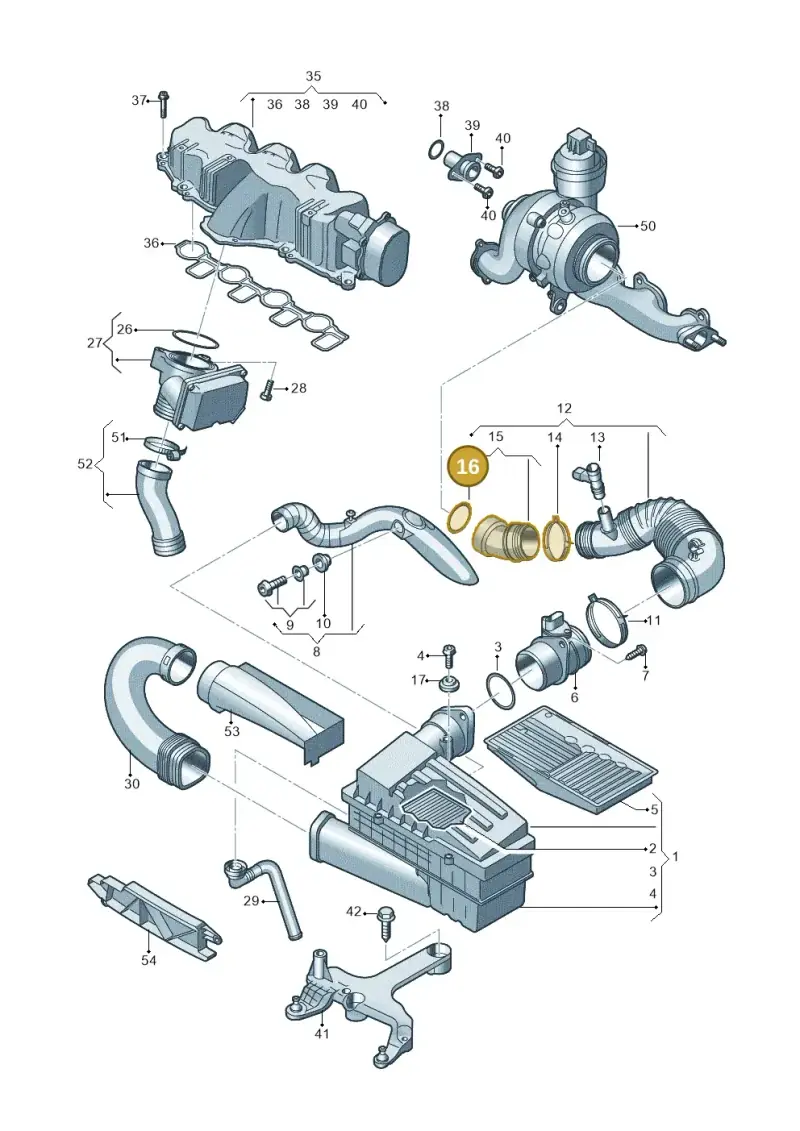 3C0129646 — Audi Q3 2.0 TDI (2014-2019) diagram 728129400, position 16