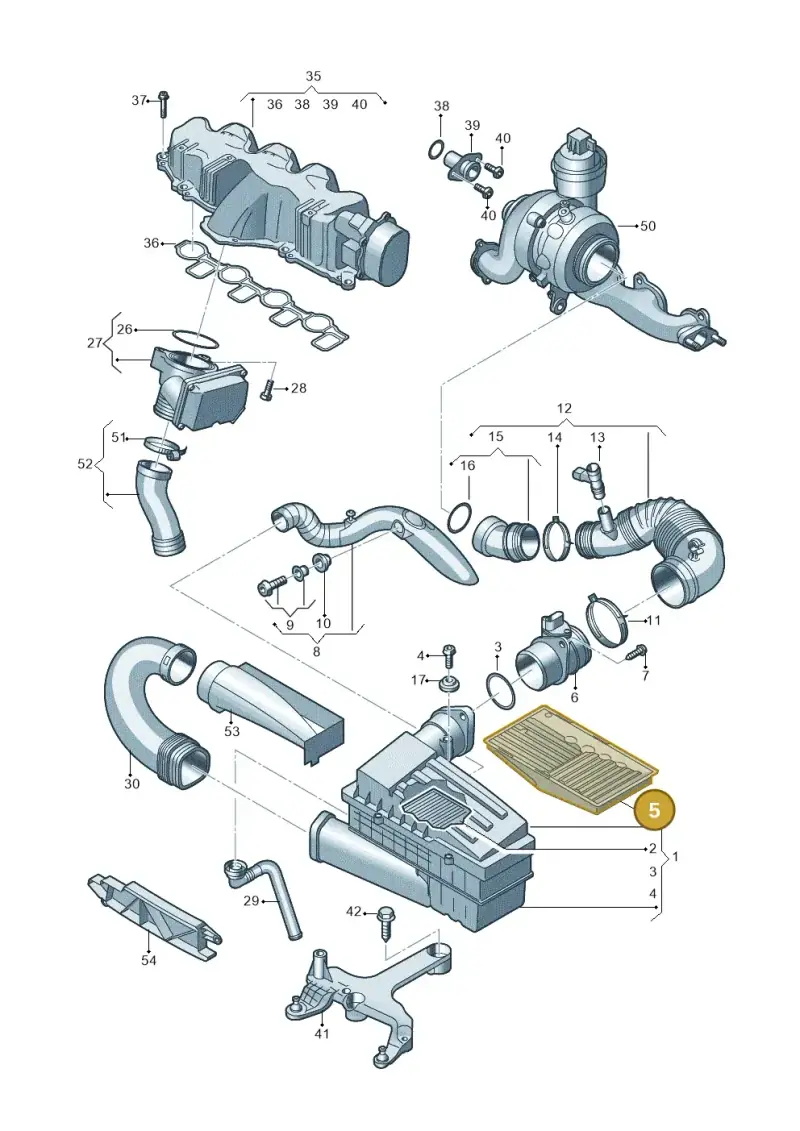 3C0129668A — Audi Q3 2.0 TDI (2014-2019) diagram 728129400, position 5